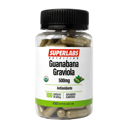 Guanábana Graviola Superlabs 500 mg | Contribuye al bienestar general diario | 100 cápsulas