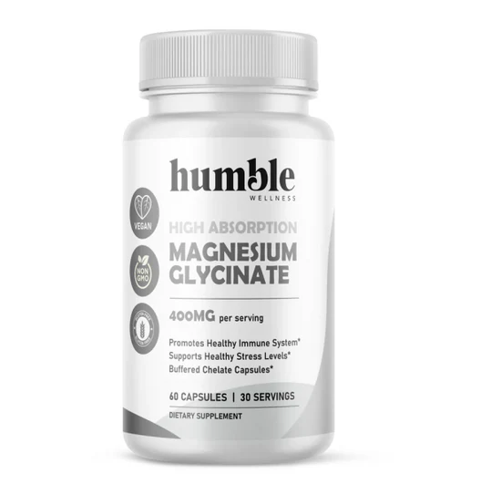 Glicinato de Magnesio 400 mg de Humble | Alta Absorción, Relajación Muscular | 60 Cápsulas