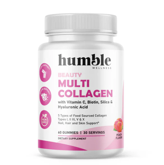 Humble | Multi Collagen | Colágeno, Biotina, Ac. Hialurónico | Sistema Inmune | 60 gomitas