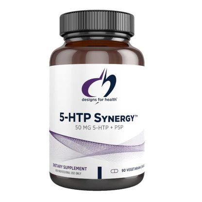 5-HTP Sinergia 50mg + Vitamina B6 de Designs for Health | Apoyo para la relajación y evitar el estrés | 90 Cápsulas Vegetales