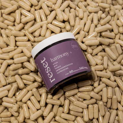 Vitex Agnus Castus, DIM, isoflavonas de soya, selenio y vitamina B9 | Harmony+ de Reset | 90 Cápsulas