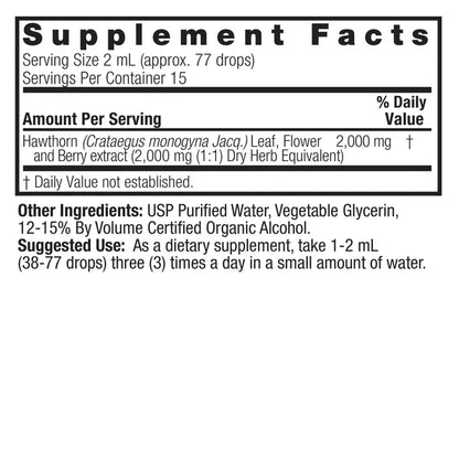 Extracto de Espino 2,000 mg por porción de Nature’s Answer | Apoyo del Sistema Cardiovascular y la Circulación Sanguínea | Gotero de 30ml