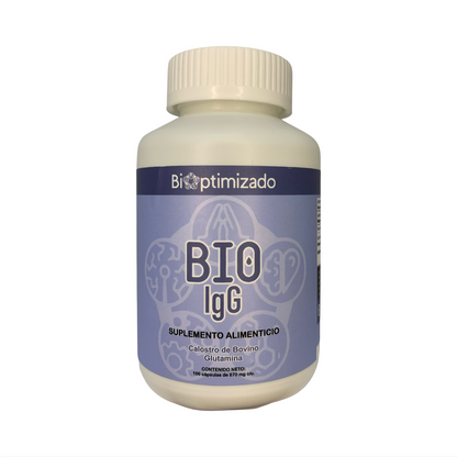 Calostro de Bovino & L-Glutamina 870mg BioIgG de Bioptimizado | Rico en anticuerpos y factores de crecimiento, fortalece el sistema inmunitario y promueve la reparación celular | 100 cápsulas vegetales