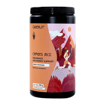 Mezcla de Electrolitos con Vitamina C  y D - Carbs Mix de Quenut | Nutrición Deportiva | Apoyo de la función Muscular + Energía | Presentación de 700g con distintos sabores