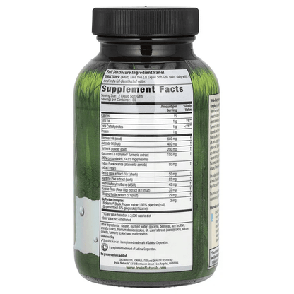 Whole-Body Turmeric + Curcumin C3 Complex de Irwin Naturals | Aporta antioxidantes que combaten el estrés oxidativo | 60 Cápsulas