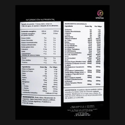 Multivitamínico, Citrato de Potasio y Magnesio, Aminoácidos de Vitativa - Kraken Testo | Rendimiento deportivo - Recuperación Muscular | Presentación de 900 g con diferentes sabores