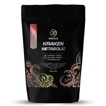 Citrato de Magnesio y Potasio, Multivitamínico, Aminoácidos de Vitativa - Kraken Metabolic | Brinda energía y crecimiento muscular, fuerza y resistencia | Presentación de 900 g de diferentes sabores