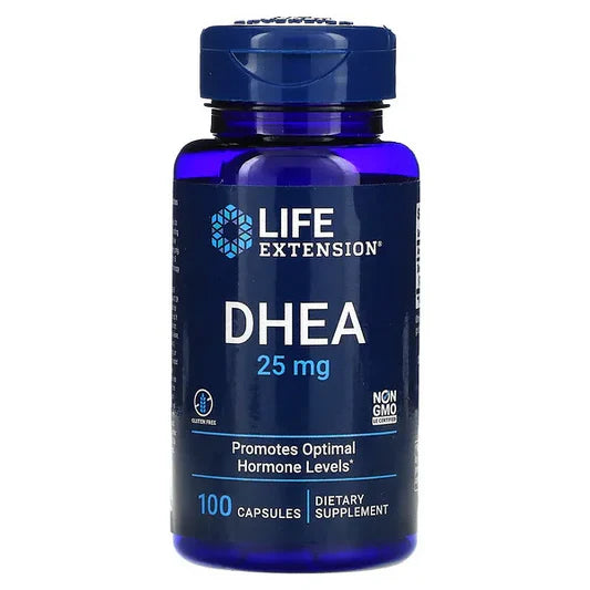 DHEA 25mg de Life Extension | Fortalece el Sistema Inmune y Hormonal | 100 cápsulas vegetales