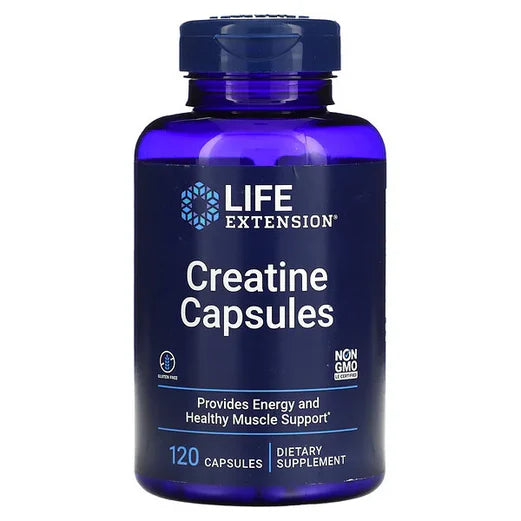 Creatina monohidratada 1000mg + Vitamina C 11mg de Life Extension | Fortalecimiento Muscular y Metabólico | 120 cápsulas vegetales