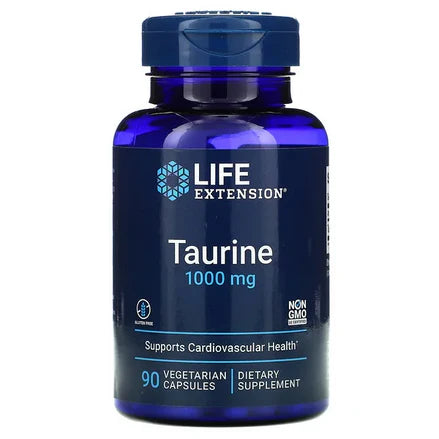 Taurina 1000mg de Life Extension | Apoya la función Cardiovascular y el equilibrio electrolítico | 90 cápsulas vegetarianas