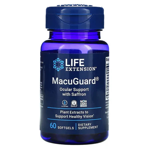 MacuGuard® 173mg con Azafrán y Extracto de Grosella Negra Europea | Soporte Ocular y Visión con Luteína y Zeaxantina | 60 Cápsulas Blandas