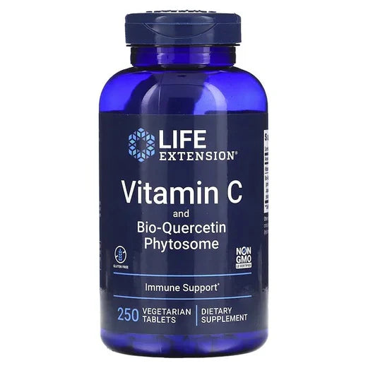 Vitamina C 100mg + Bio-Quercetina 15mg de Life Extension | Promueve la fortaleza del sistema inmunológico | 250 cápsulas vegetales