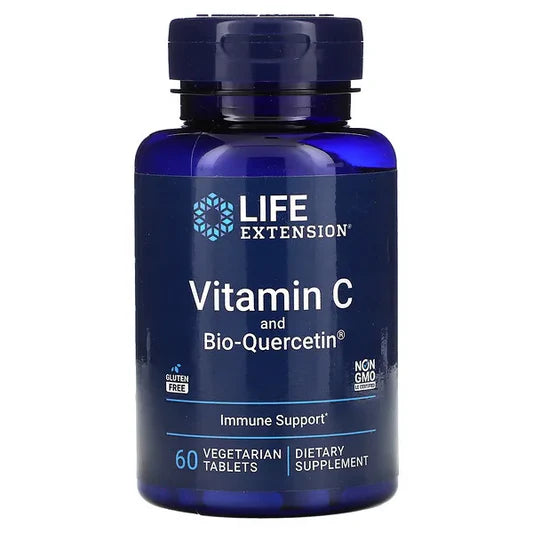 Vitamina C 1000mg y Bio-Quercetina 15mg de Life Extension | Promueve la función del sistema inmunológico | 60 tabletas vegetales