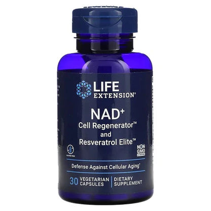 Life Extension | NAD+ 300mg | Regeneración celular  y Resveratrol | Potenciar energía | 30 cápsulas