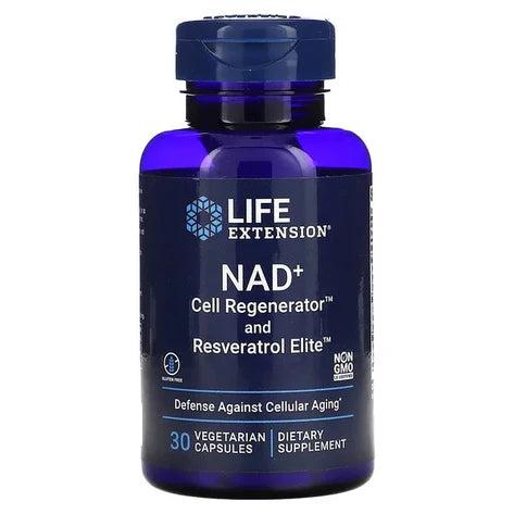 NAD+ 300 mg con Resveratrol de Life Extension | Regenerador celular - Contribuye a aumentar y potenciar la energía y la longevidad celular | 30 cápsulas vegetales