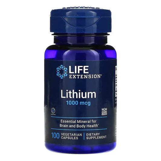 Litio 1000 mcg de Life Extension | Apoyo de la función Cerebral y Cognitiva | 100 cápsulas vegetales