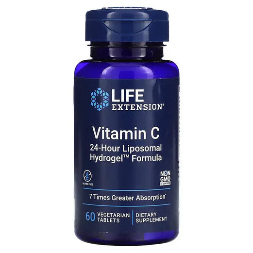 Vitamina C Liposomal 24 Horas 350mg con Lipo-Cmax 1000mg y Ascorbato de Calcio, Fórmula Hydrogel de Life Extension |  Apoyo del Sistema Inmunológico | 60 tabletas vegetales de alta absorción