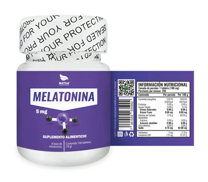Melatonina 5 mg NATSA | Favorece la conciliación del sueño de forma natural | 100 cápsulas