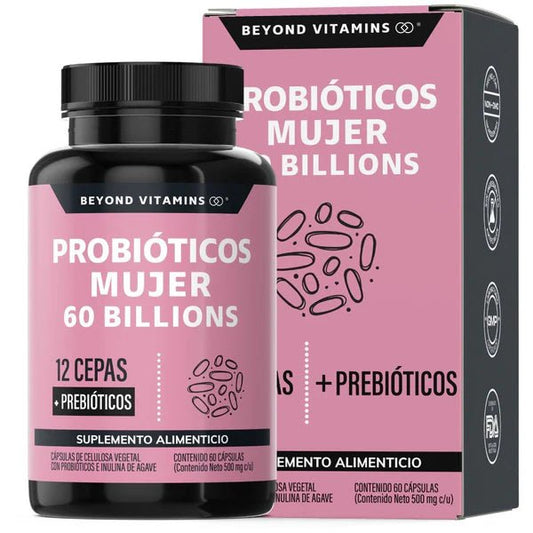 Probióticos Mujer 60 Billions con 12 cepas y prebióticos de Beyond Vitamins |60 cápsulas