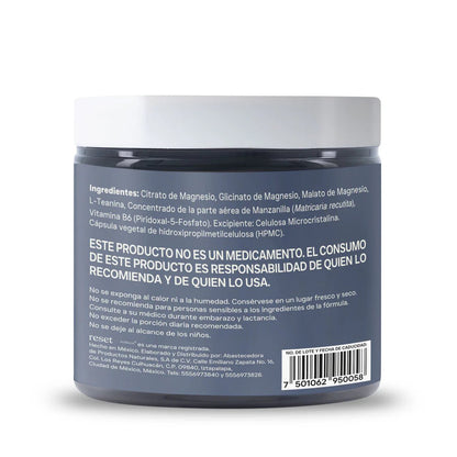 Glicinato, Citrato y Malato de Magnesio de Alta Absorción, con L-teanina, Vitamina B6 y Extracto de Manzanilla | Reset M3+ | 90 Cápsulas