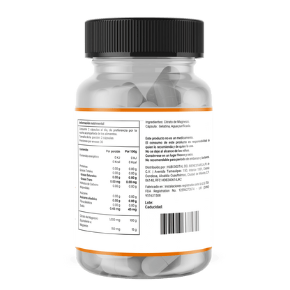 Citrato de Magnesio 1000 mg por porción de Briah | Energía Celular | 60 cápsulas blandas