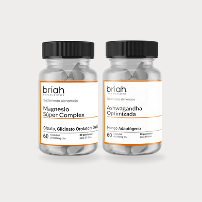 Ashwagandha Optimizada + Magnesio Complex | Kit sueño y descanso | 60 cápsulas cada frasco
