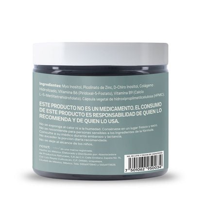 Myo inositol + D-chiro inositol 40:1 con zinc (picolinato), metilfolato y vitamina B6 P5P |  Myo Inositol + de Reset | 90 Cápsulas