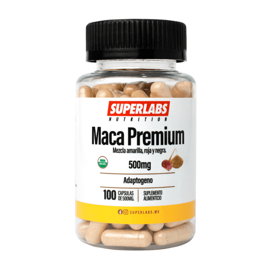 Maca Premium 500 mg Superlabs | Útil para acompañar el equilibrio hormonal natural | 100 cápsulas