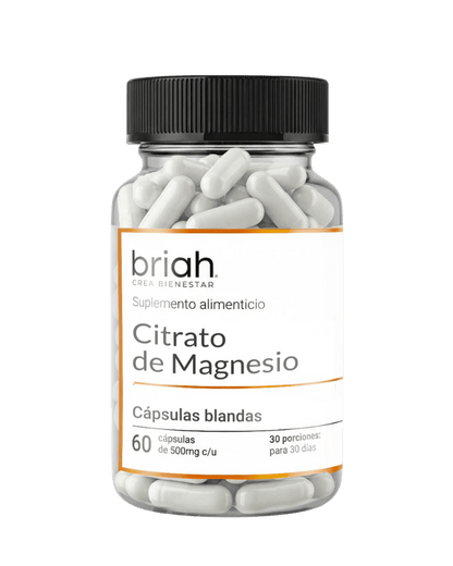 Citrato de Magnesio 1000 mg por porción de Briah | Energía Celular | 60 cápsulas blandas