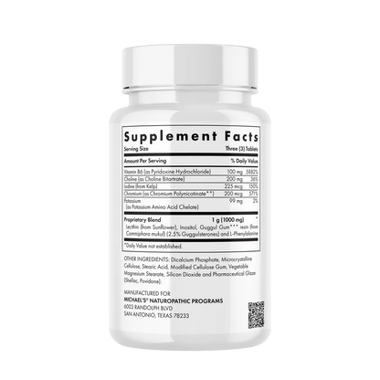 Colina, B6, Inositol, Lecitina y otros compuestos de Michael's Health |  Apoyo en el metabolismo de las grasas y optimización de la energía corporal, promoviendo el descenso de peso | 90 tabletas vegetarianas