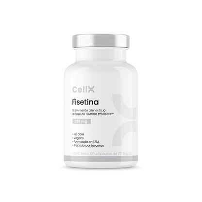 | Fisetina de Cellx | Fisetina, CoQ10 Liposomal, Resveratrol, Quercetina, ALA, Extracto de Broccoli, Espermidina y AstraGin®  60 Cápsulas