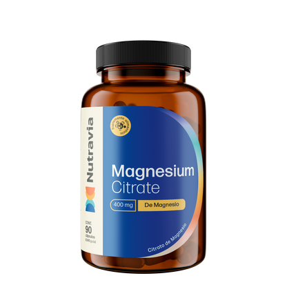 Citrato de Magnesio 400 mg para Energía y Relajación Muscular | Nutravia |  90 y 180 Cápsulas
