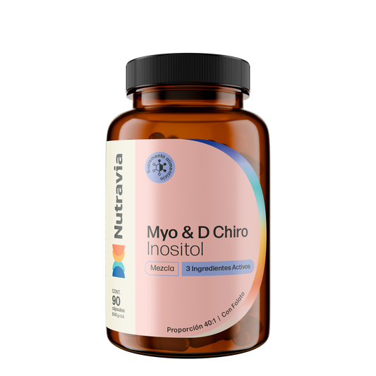 Myo & D-Chiro Inositol 40:1 para Equilibrio Hormonal | Nutravia | 90 Cápsulas