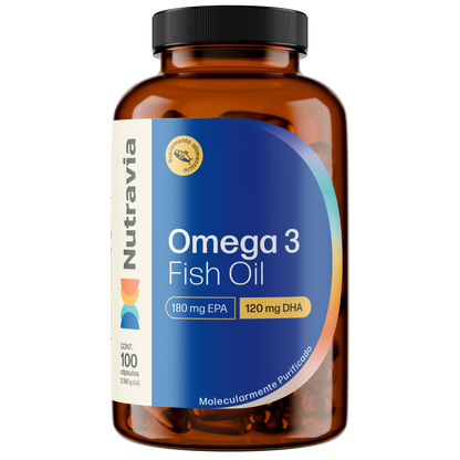 Omega 3 1000 mg para Mejorar Circulación y Memoria | Nutravia | 100 Cápsulas
