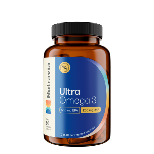 Omega 3 Ultra 500 mg EPA / 250 mg DHA para Corazón y Mente | Nutravia |  60 Cápsulas