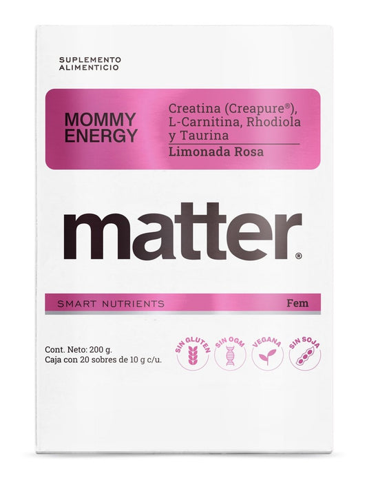 Creatina + L-Carnitina Mommy Energy de Matter | Favorece enfoque mental, manejo del estrés | 20 sobres 10 gr