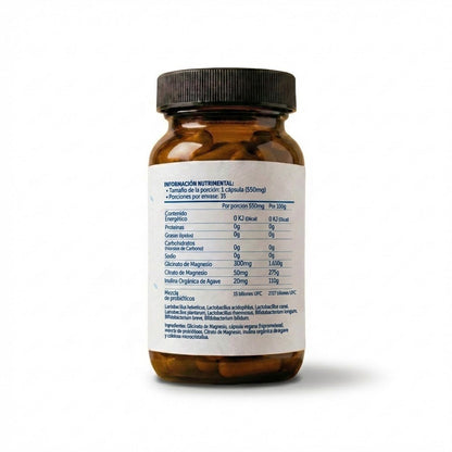 Probióticos y Magnesio Mood 500 mg de Bioflora | Bienestar digestivo y emocional | 35 cápsulas vegetales