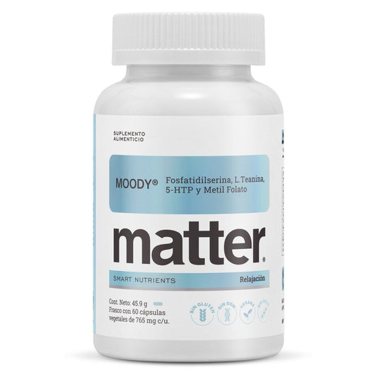 5-HTP + L-teanina, Moody de Matter | Contribuye enfoque, manejo del estrés  | 60 cápsulas