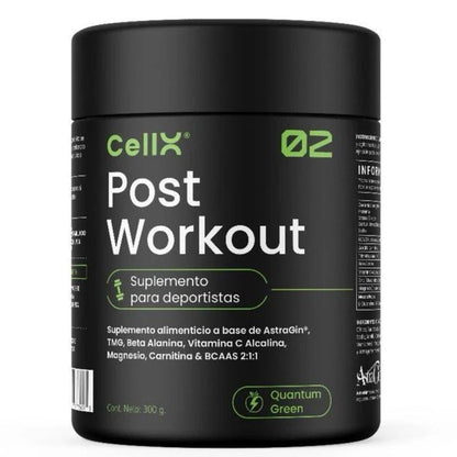 | Post Workout de Cellx | BCAAS, Zinc, Magnesio, Glutamina, L-Carnitina Bitartrato, Beta Alanina, TMG y AstraGin  300 gr