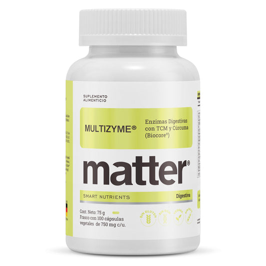 Enzimas Digestivas con TCM y Cúrcuma Multizyme Matter 750 mg | Bienestar Digestivo y Apoyo en la Digestión | 100 Cápsulas vegetales