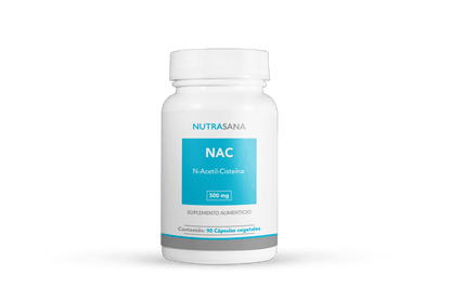 NAC N-Acetil-L-Cisteína 500 mg de Nutrasana  | Contribuye a la desintoxicación del hígado, mejora la función respiratoria y refuerza el sistema inmunológico  | 90 Cápsulas Vegetales