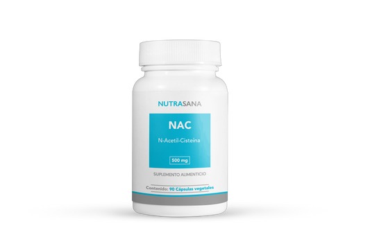 NAC N-Acetil-L-Cisteína 500 mg de Nutrasana  | Contribuye a la desintoxicación del hígado, mejora la función respiratoria y refuerza el sistema inmunológico  | 90 Cápsulas Vegetales