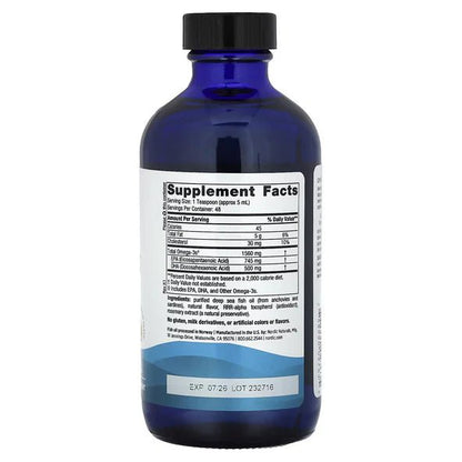 Omega-3 1560 mg de Nordic Naturals | Apoyo de la función Cerebral, Ocular y Cardiovascular | 237ml sabor a limón