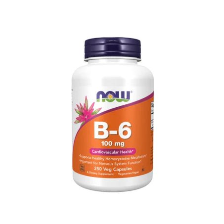 Vitamina B6 100 mg de Now | Equilibrio Energético Diario | 250 cápsulas