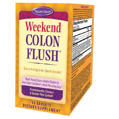 Calcio + Cáscara Sagrada - Weekend Colon Flush de Natures Secret | Diseñado para apoyar la limpieza rápida del colon | 16 Tabletas