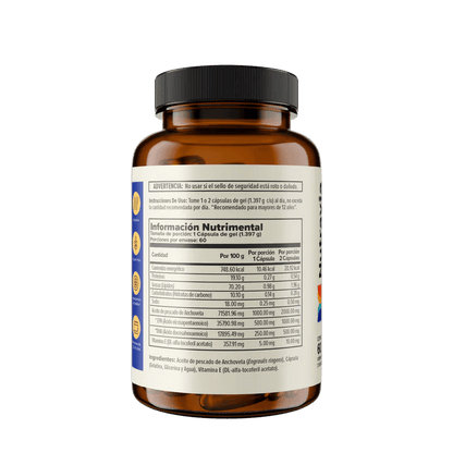 Omega 3 Ultra 500 mg EPA / 250 mg DHA para Corazón y Mente | Nutravia |  60 Cápsulas