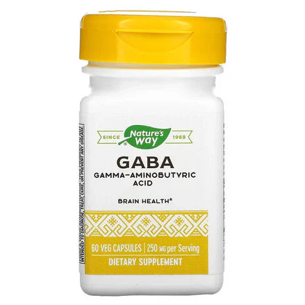 GABA 250 mg de Nature's Way  | Contribuye a aliviar el estrés y la ansiedad | 60 cápsulas veganas