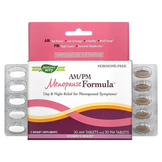 Extracto de Raíz de Cohosh Negro + Fórmula AM/PM de Nature’s Way | Puede aliviar los síntomas de la menopausia | 60 Tabletas Veganas