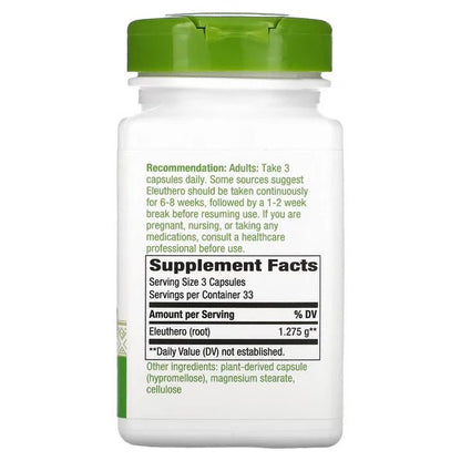 Raíz de Eleuthero Siberiano 1275mg de Nature's Way  | Contribuye a reducir la ansiedad y estrés | 100 cápsulas veganas