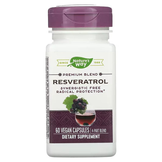 Resveratrol Mezcla Premium 650mg de Nature's Way | Proporciona una potente acción antioxidante y apoya la función cardiovascular | 60 cápsulas veganas